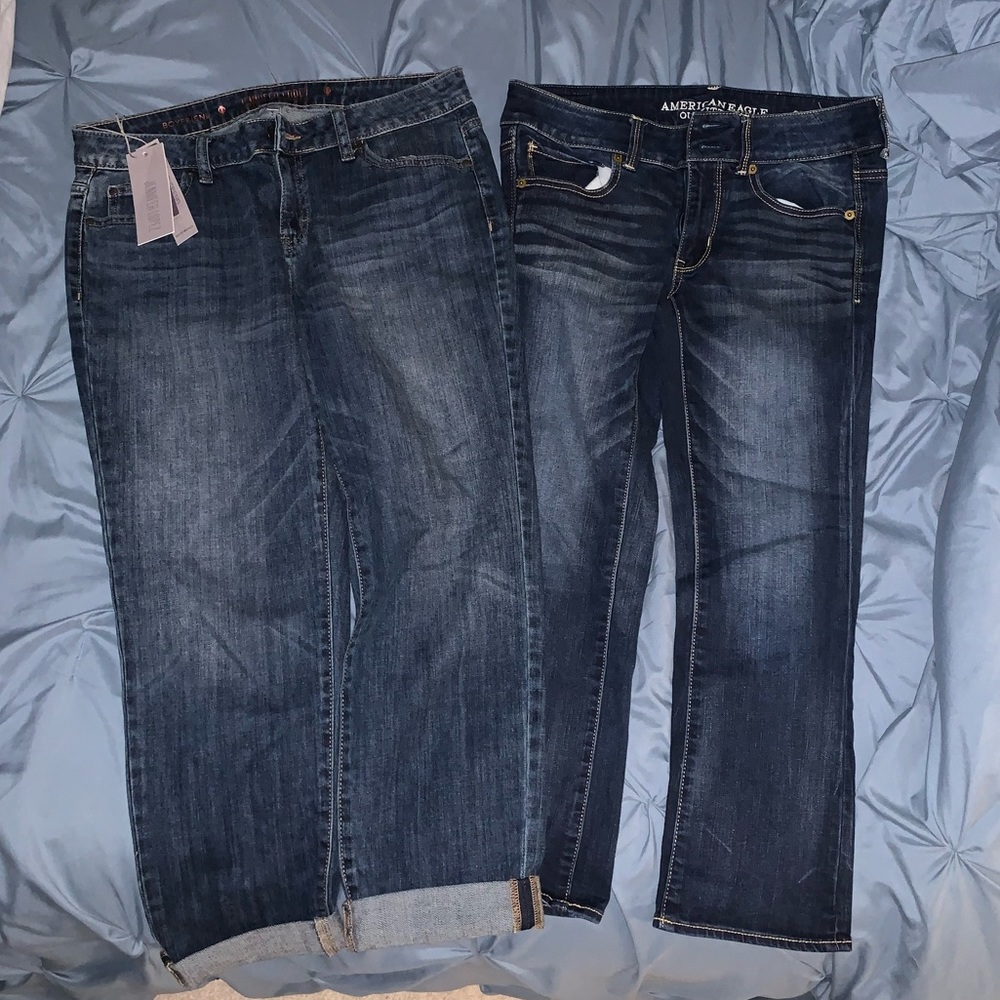 American Eagle Cropped Jeans and J Lo Cuffed Jeans